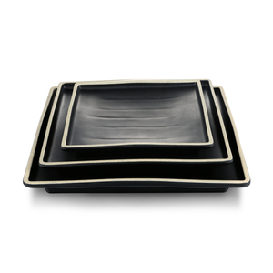 Assiettes à dîner rectangulaires noir, pour restaurant, pièces, nouveau <span class=keywords><strong>design</strong></span>, bon marché - Product Image 1