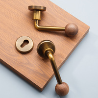 Poignée de porte moderne minimaliste en alliage d'aluminium avec bouton à levier, serrure de sécurité intérieure pour portes en bois, maison, bureau, chambre