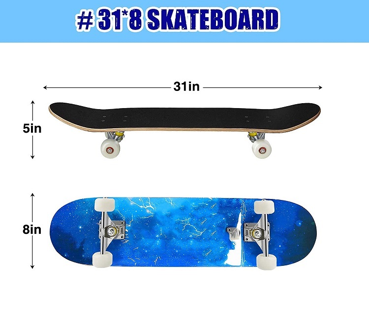Hikole Cruiser Skateboard 27x8 pour Debutant Adultes Ados Enfants