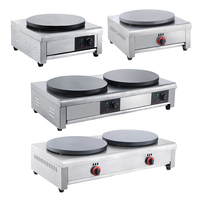 Machine à Crêpes Professionnelle Électrique/Gaz In-Smart à Tête Simple ou Double, en Acier Inoxydable, Garantie 1 An, pour Snacks