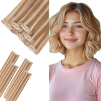 EA Hot Wholesale 12inch 100% Remy Clip-in Vietnamese Machine Double Weft Stainless Steel Invisible Clips 100g One Size Fits All