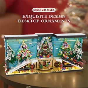 Reobrix 66033 Christmas Bookend Street Scene <b>Building</b> <b>Blocks</b> Educational Toy 800+ Pieces for Ages 8-13 - Product Image 3