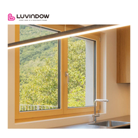 Ventanas Oscilobatientes de Madera Revestida de Aluminio Preferidas por Arquitectos, con Vidrio Templado y Mosquitera Magnética para Uso en Casas de Campo y Hoteles