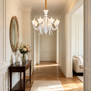 <span class=keywords><strong>Lampadario</strong></span> <span class=keywords><strong>Moderno</strong></span> per Soggiorno, Design Floreale Bianco, Stile Americano - Product Image 1