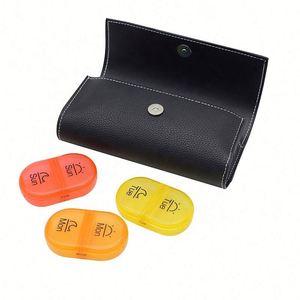 Boîte à pilules de voyage portable haut de gamme, nouveau modèle, style populaire, en plastique de haute qualité, aspect cuir - Promotion pour une semaine - Product Image 2