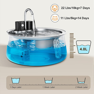 Fontanella <span class=keywords><strong>per</strong></span> Animali Domestici Senza Fili Impermeabile 4L in Acciaio Inox Automatica a Batteria <span class=keywords><strong>per</strong></span> Cani e <span class=keywords><strong>Gatti</strong></span> - Product Image 4