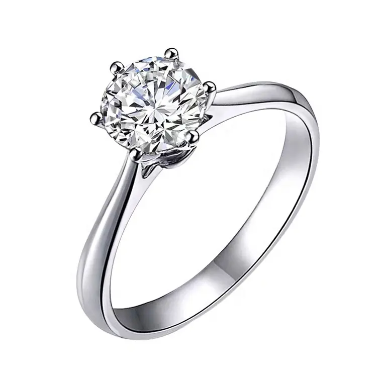 18k white gold 1ct DEF moissanite anello di fidanzamento le donne Solitaire da sposa su misura anello di moissanite