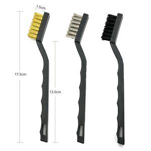 3 pcs mini dây Brushes Set <span class=keywords><strong>Nylon</strong></span> Brass dây thép không gỉ xe máy công cụ 3in1 hội thảo Bush <span class=keywords><strong>Kit</strong></span> - Product Image 4