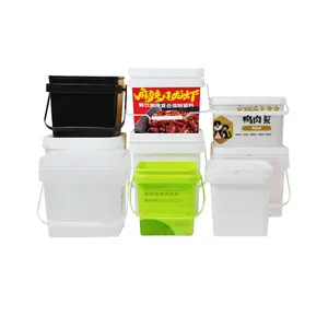 Manufacturer Provides Straightly PP Food Grade Square Plastic Bucket For Food Packing Snacks Barrels