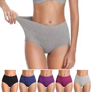 Vendita calda morbido per maglieria e tessitura Plus Size tinta unita personalizzato 5xl vita alta cotone <span class=keywords><strong>slip</strong></span> da <span class=keywords><strong>donna</strong></span> in cotone - Product Image 2