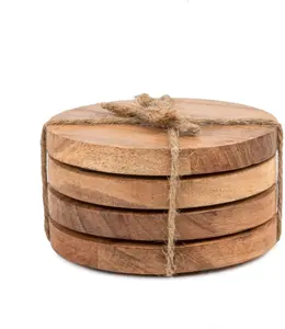 Home Office Decor And Housewarming Gift Acacia Wood Coasters