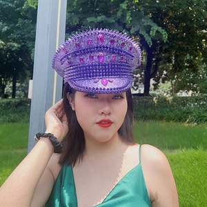 Chapeau de fête à paillettes et strass pour festivals et anniversaires, accessoire de costume pour Burning Man, <span class=keywords><strong>rave</strong></span> et cosplay - Product Image 1