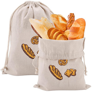 Borsa per il pane personalizzata riutilizzabile <span class=keywords><strong>in</strong></span> <span class=keywords><strong>tessuto</strong></span> biologico di lino - Product Image 3