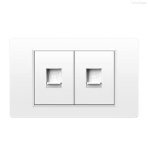 แผงพีซีสีขาว มาตรฐานอเมริกัน ช่องเสียบโทรศัพท์แบบติดผนัง Rj11 ช่องเสียบ JC ช่องเสียบแบบรวมพร้อมสวิตช์ - Product Image 1