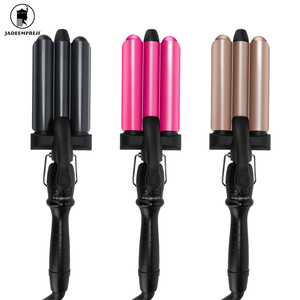 cabello fabricante de la onda de Curling de hierro de cerámica ondulado profundo rizador <span class=keywords><strong>Triple</strong></span> <span class=keywords><strong>barril</strong></span> cabello rizar varita - Product Image 3