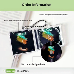 Tùy chỉnh hai mặt mini CD Album hộp Acrylic Keychain Kpop âm nhạc cá nhân Album nhựa khung ảnh Acrylic Mặt dây chuyền - Product Image 6