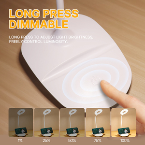 Lampe de bureau LED moderne personnalisable et rechargeable avec protection oculaire, lumière de lecture flexible à 360° et gradation progressive pour étudiant - Product Image 3