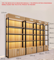 Rak Display Supermarket Kainice Bespoke Skincare dari Kayu dan Besi, Ringan, Mudah Dipasang, 5 Rak Solid, Berdiri Sendiri