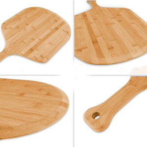 Planche à pizza en bois Jiang Bo, planche à découper ronde pour steak, pain, gâteau, plateau de service en bambou naturel 120x60cm - Product Image 5
