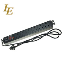 PDU 19 pouces, 6 prises 16A, type Afrique du Sud, installation horizontale ou verticale, équipement de distribution d'alimentation, interrupteur en option