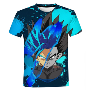 T-shirt a maniche corte da uomo in maglia 180g poliestere/cotone con stampa digitale 3D <span class=keywords><strong>anime</strong></span> giapponese Dragon Goku, spedizione gratuita - Product Image 5