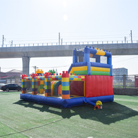 Parcours d'obstacles de location de fête commerciale gonflable avec toboggan gonflable grand château gonflable gonflable et maison de rebond