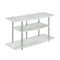 Support TV pour téléviseurs jusqu'à 42 "avec fond de poteaux en acier inoxydable résistant à la rouille Table console de salon simple et pratique