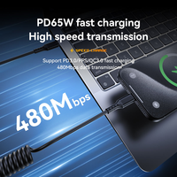 Câble de charge rapide Type-C vers Type-C 60W, chargeur de téléphone portable télescopique à ressort, matériau TPE pour Redmi