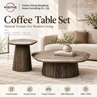 Ensemble de tables basses modernes en bois organique, motif grain de bois, tables gigognes, mobilier de salon Wabi Sabi, OEM ODM, vente en gros