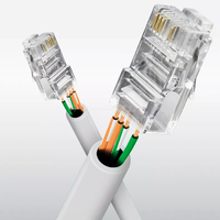 OEM FTP 8p4c RJ45 CAT5E prise blindée cuivre Cat5e 1m rond PVC connecteur femelle câble plaqué or