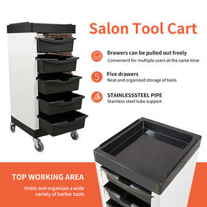 Carrello Portaoggetti Personalizzabile con Logo per Salone di Bellezza, 5 Cassetti, Trolley per Parrucchieri - Product Image 5