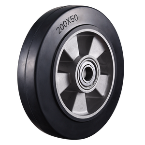 Vima <span class=keywords><strong>Heavy</strong></span> <span class=keywords><strong>Duty</strong></span> 8-In Zwart Rubber En Aluminium Enkelwiel Industriële Trolley Dumpkar Handwagen Tuinwagen Afvalbak Caster - Product Image 1