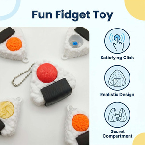 Mini-jouet alimentaire artificiel en forme de boule de riz Onigiri, porte-clés anti-stress, style <span class=keywords><strong>cuisine</strong></span> <span class=keywords><strong>japonaise</strong></span>, pour cadeau de fête ou cadeau anti-stress - Product Image 3