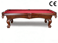 Table de billard classique sur mesure de 7 pieds avec pieds en bois massif, poches en cuir, pour usage domestique, billard et tennis de table, plateau en ardoise