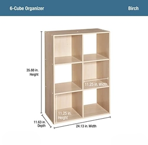 Wooden <strong>storage</strong> <strong>6</strong>-shelf Cubeicals Organizer, <strong>6</strong>-<strong>Cube</strong>, Birch,factory price,for room,for home - Product Image 3