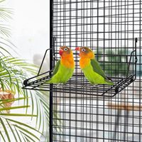 Perchoir pour oiseaux, plateforme pour cage à oiseaux, fil métallique, patio, terrasse, aire de jeux pour perroquets, calopsittes et petits oiseaux, support suspendu