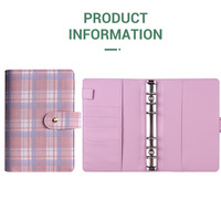 Carnet de budget et de planification à feuilles mobiles en toile à carreaux personnalisé avec fermeture à sangle, journal vintage, vente en gros