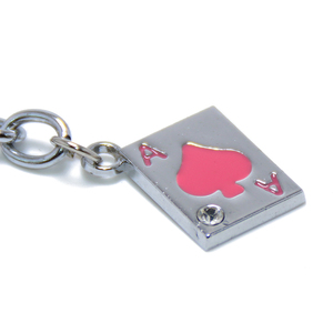 Porte-clés de cartes avec perles, en métal, en alliage, porte-anneau, strass, en cristal, nouveauté - Product Image 4
