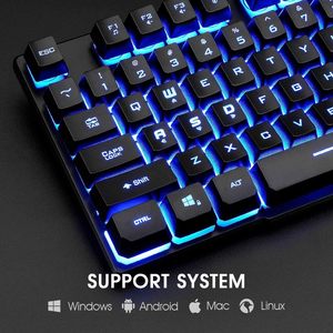 Ensemble clavier et souris de jeu Rii, 104 touches, filaire, rétroéclairage RGB à 3 LED, pour ordinateur portable, télévision, bureau - Product Image 5