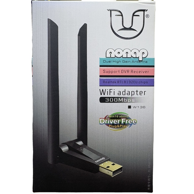 W136 WiFi Adapter Dual High Gain Antenna IEEE802.11n 300Mbps USB Wireless Signal Receiver Transmitter Adapter