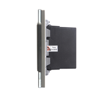 Hôtel intelligent 86MM Type UK Standard Double Prise USB Couleur grise Prise en verre de 4MM d'épaisseur