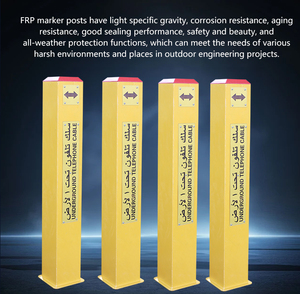 Postes de Advertencia de Plástico Reforzado con Fibra de Vidrio, Resistentes a la Corrosión, Portátiles y Fáciles de Instalar, para la Construcción de Carreteras - Product Image 5