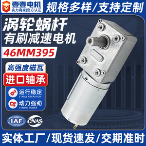 46MM <b>Worm</b> Gear Motor Full Metal Gears Self Locking High Torque DC 12V For Water Tank Fixtures - Product Image 3