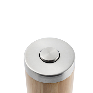 Shaker à épices réglable avec broyeur en acier inoxydable moulin à sel en bambou électrique ensemble de moulin à poivre en bambou avec lumière LED - Product Image 6