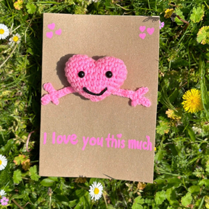 Hot-Selling Crocheted Greeting Card, Handmade Creative Knitted Craft with Kraft Paper