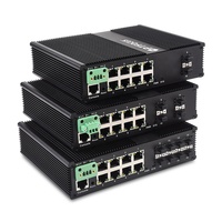 Conmutador de fibra Ethernet Industrial gestionado por red, 10/100/1000M, 8/16/24/48 puertos Gigabit con puertos Sfp, carril Din Poe 48v