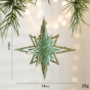 2024 vendita calda 3D luccicanti con paillettes stellari natale nuovo anno albero sfera ornamenti stella appesa decorazioni - Product Image 4
