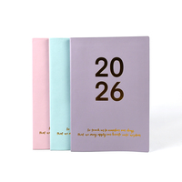 Agenda d'affaires 2026 personnalisé en papier, design classique, couverture souple en cuir PU, journal, planificateur, 100 feuilles, cadeau, reliure cousue