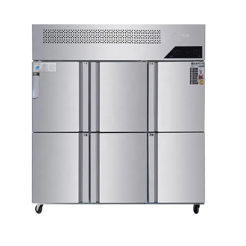 Congelador de refrigeração direta da porta de aço inoxidável