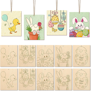 Formas artesanales de madera Natural sin terminar personalizadas, 10 Uds., rebanada de madera para pintura DIY para graduación de Ramadán, decoración de Pascua inspirada - Product Image 2